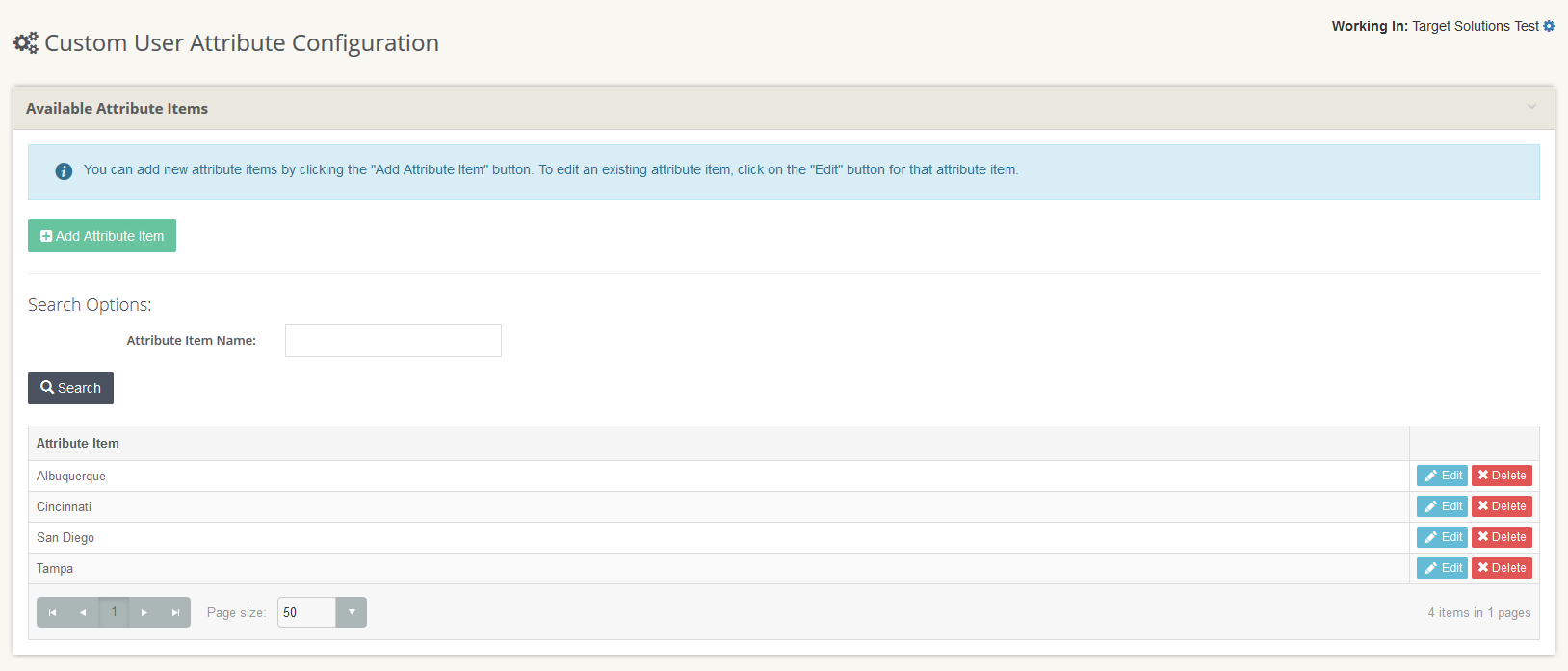 Custom User Attributes Management