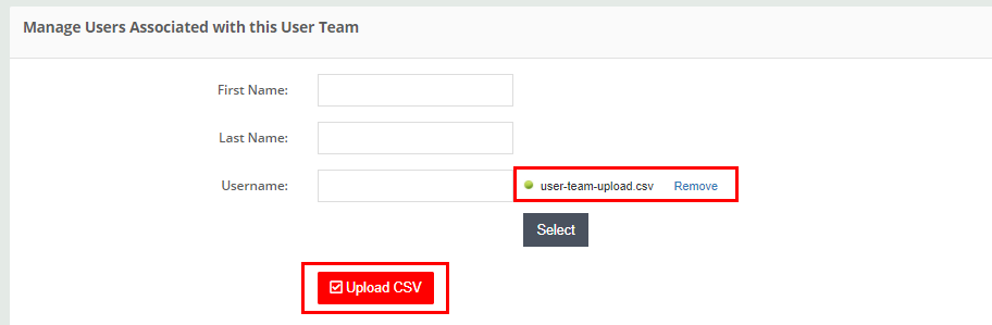 Creating a User Team