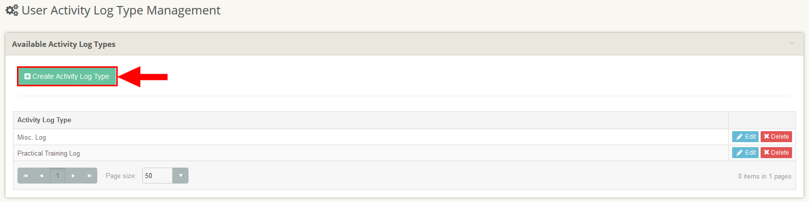 User Activity Log