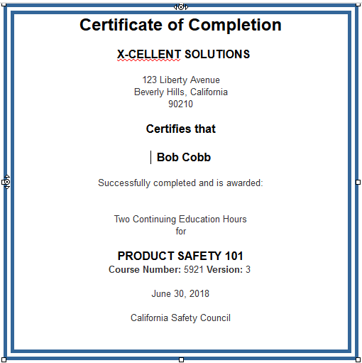 Creating a Course Certificate