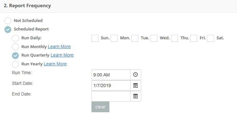 Scheduling Reports