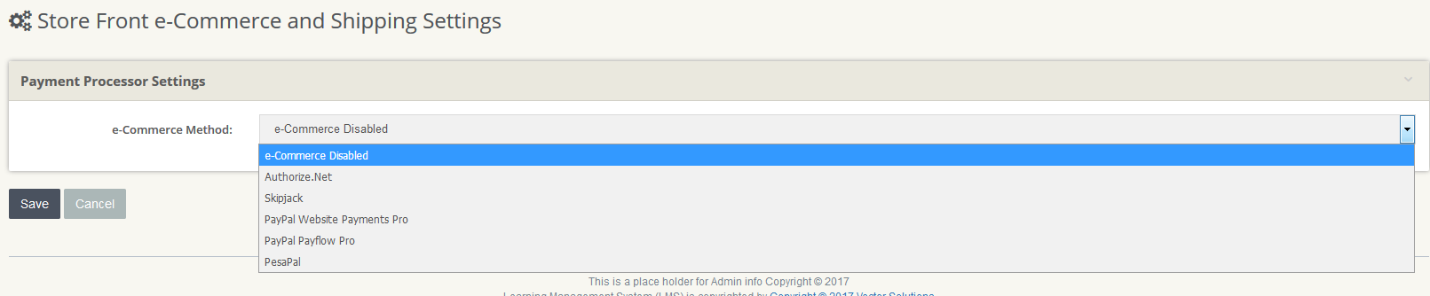E-Commerce Settings and Setup (Strorefront Model)